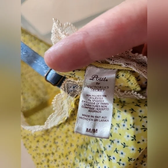 RARE Victoria's Secret Pout Yellow Floral Lingerie - Picture 3 of 6